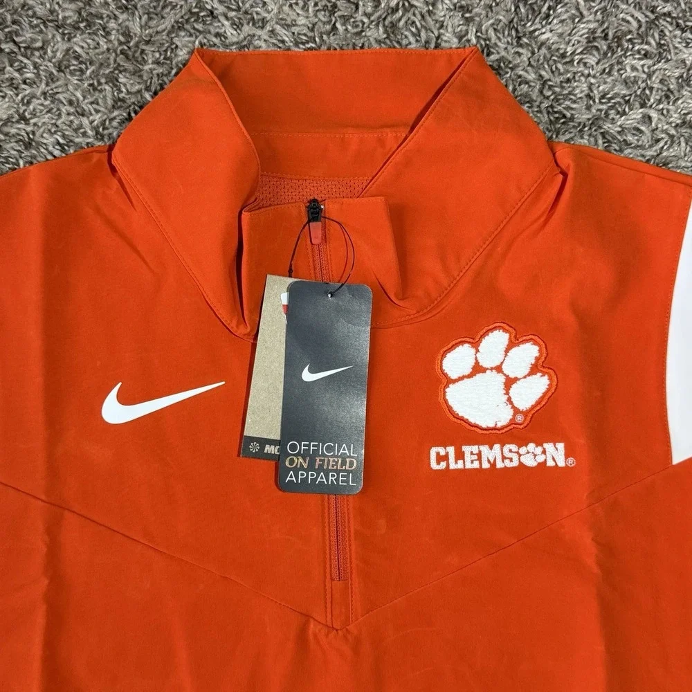 Nike Clemson Tigers Sideline Coaches Jacket Mens Large On-Field Zip Up Orange